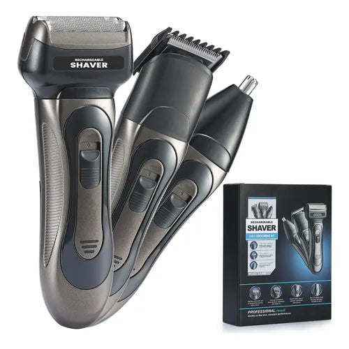 KIT MAQUINA DE AFEITAR 3 EN 1